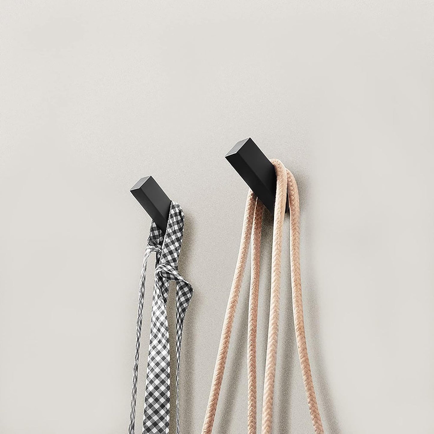 NINETREX Black Towel Hooks Matte Black Robe Hook, Modern Towel Hooks SUS 304 Stainless Steel Heavy Duty Wall Hooks Waterproof for Bathroom Bedroom Entryway Coat mudroom Garage, Wall Mounted 2 Pack