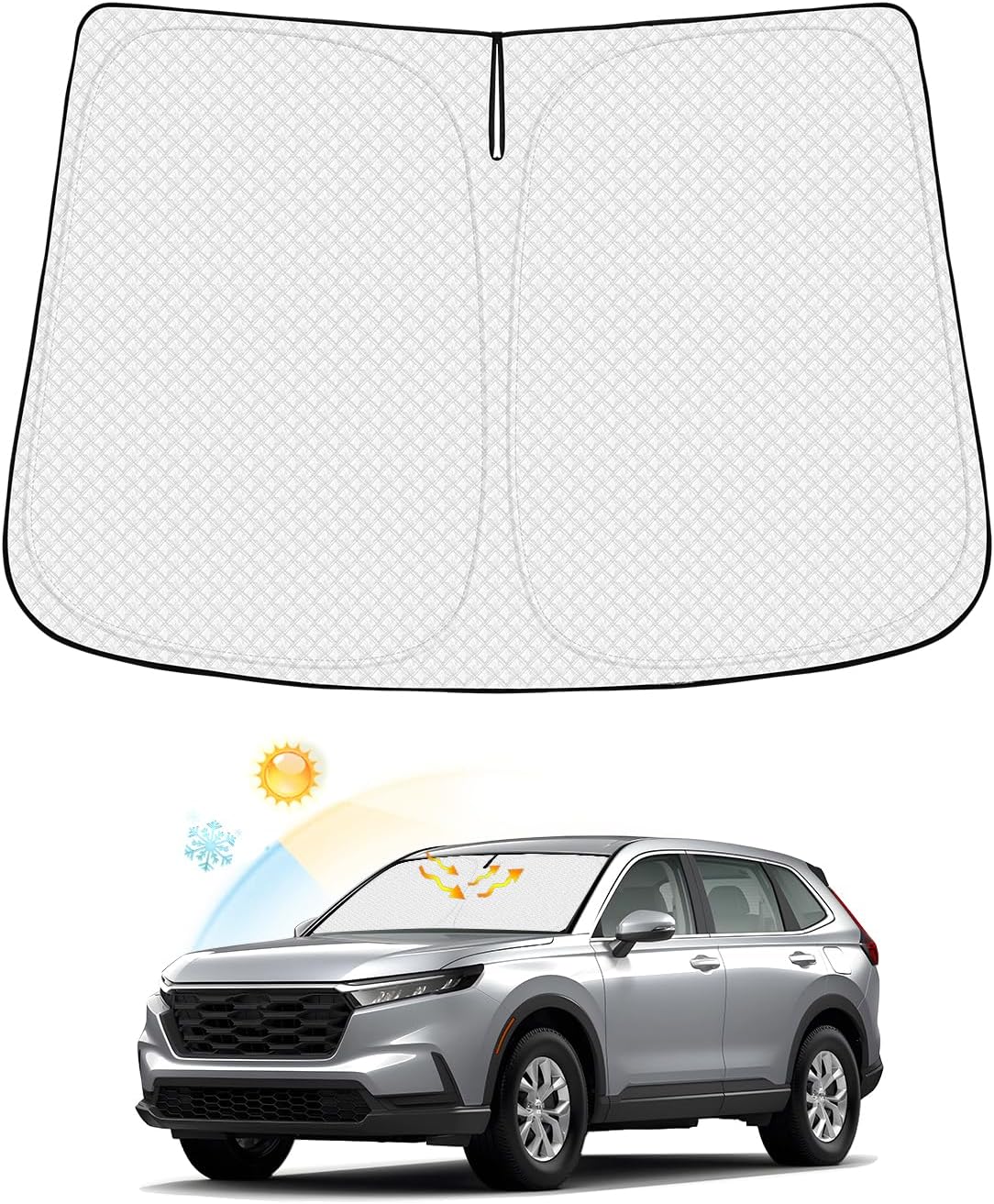 Windshield Sun Shade for Honda CR-V 2023-2025 2026 CRV Accessories Thicken 6-Layer Front Window Sunshade Cover Sun Visor Protector Foldable Block UV Rays Keep Vehicle Cool