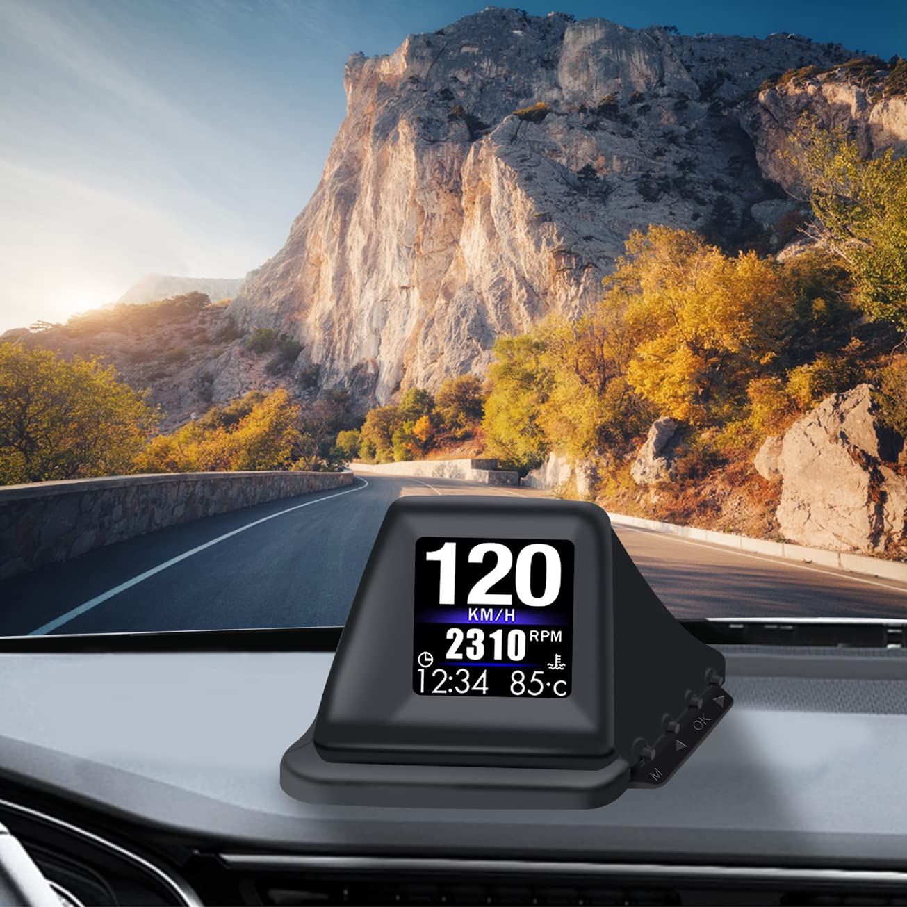 KAOLALI Head Up Display for Car Digital Speedometer Display GPS+OBD2 Dual System Smart Gauge MPH Clock RPM Over Speed Alarm Odometer for All Vehicle