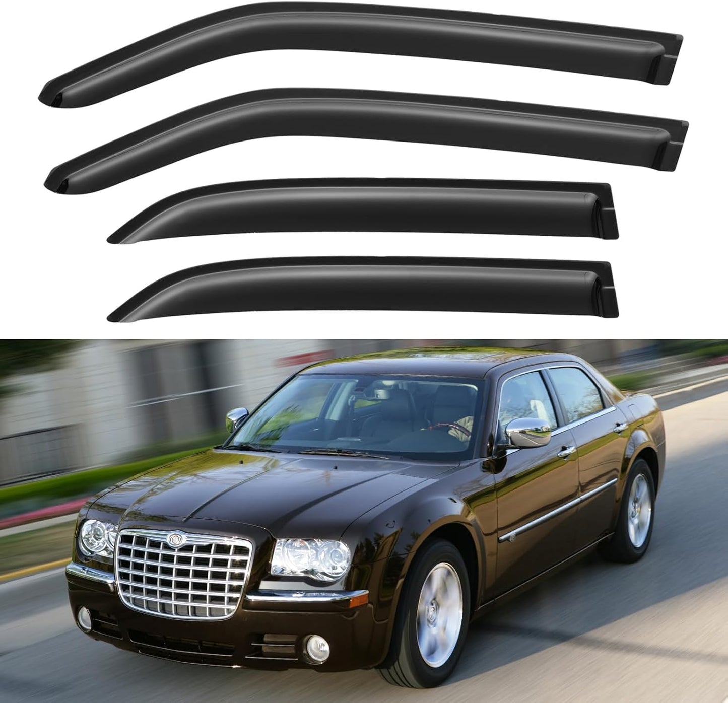 Window Visors Rain Guards Shield for 2005-2010 Chrysler 300, Out-Channel Window Vent Wind Deflectors Visors Shades for 2005-2008 Dodge Magnum