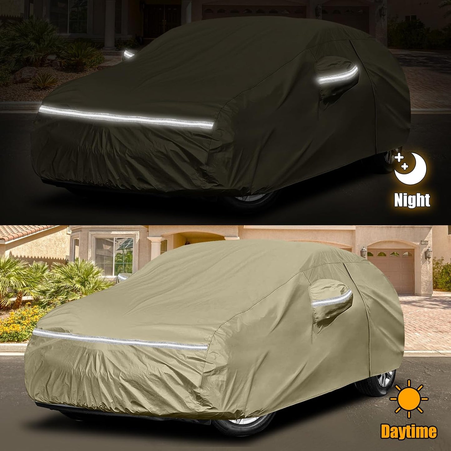 Waterproof Car Covers Replace for 2018-2025 Toyota C-HR, Multilayer Heavy Duty with Cotton Liner All Weather Car Cover with Zipper Door, Windproof Bands for Snow Rain Dust Protection