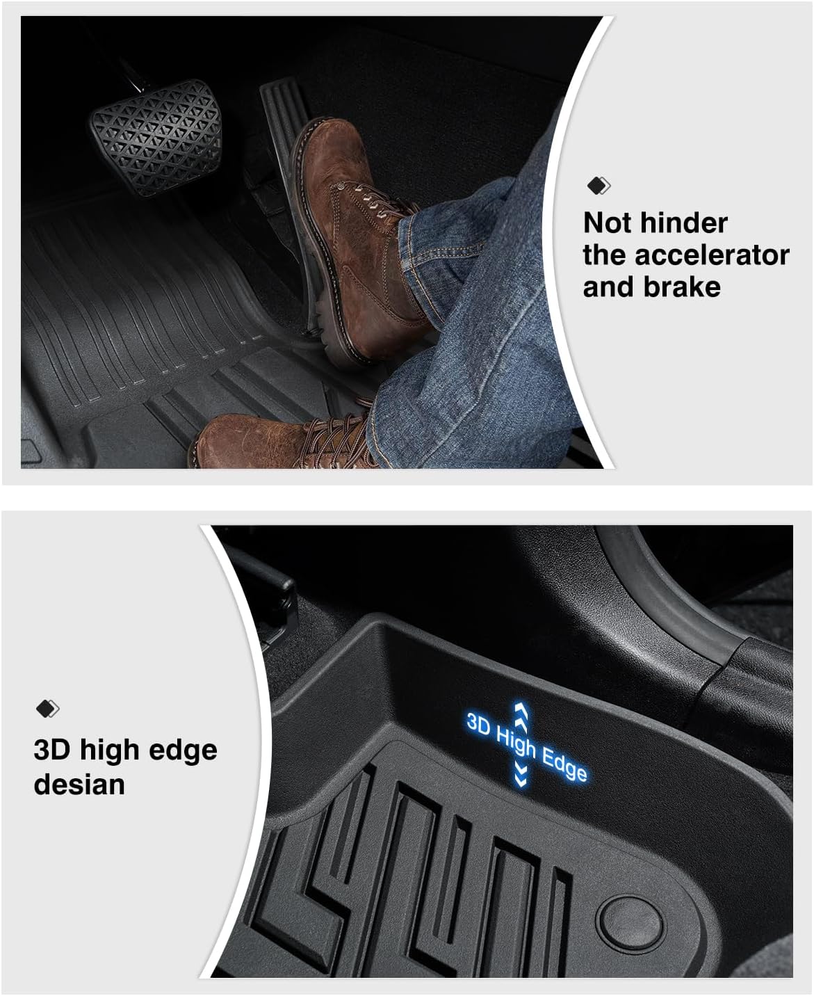 Powerty Floor Mats for 2018-2024 BMW X3 / 2019-2024 BMW X4, Custom Fit for BMW X3 Accessories, 3D TPE All Weather Car Mats Heavy-Duty Floor Liners (Fit All Models)