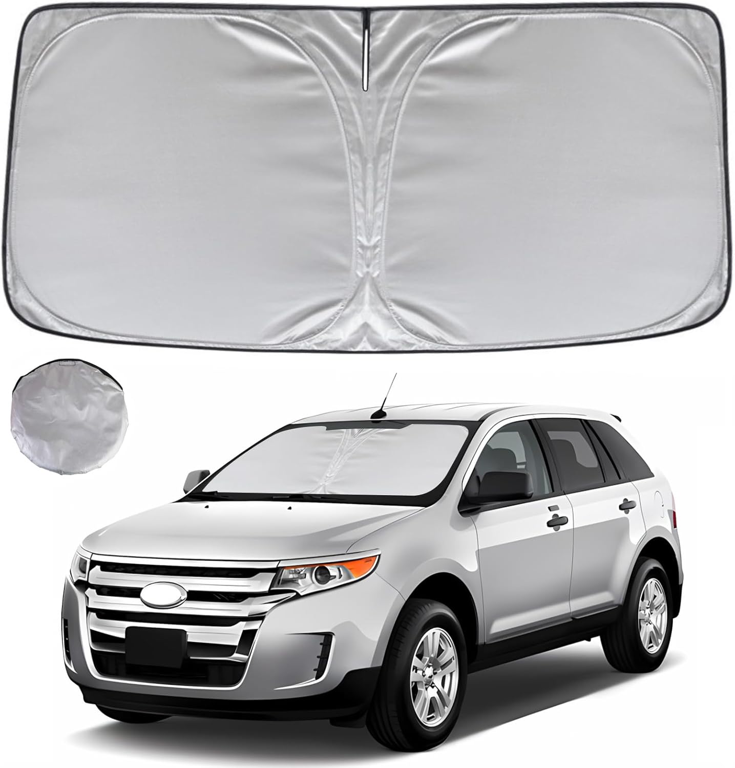 KAYZT Windshield Sun Shade for 2007-2014 Ford Edge Foldable Sunshade Front Window Custom Fit Car Accessories
