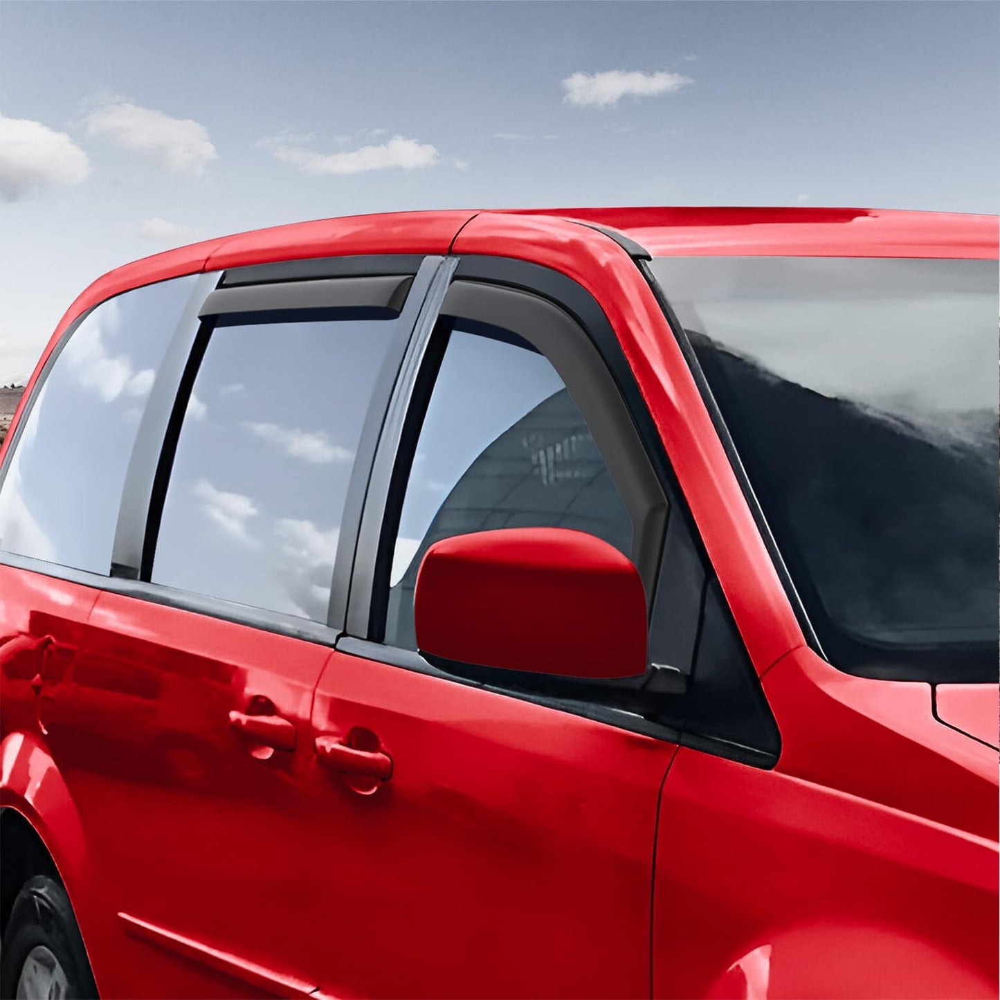 Voron Glass in-Channel Extra Durable Rain Guards for Chrysler Town and Country 2008-2016, Window Deflectors, Vent Window Visors, 4 Pieces - 200909