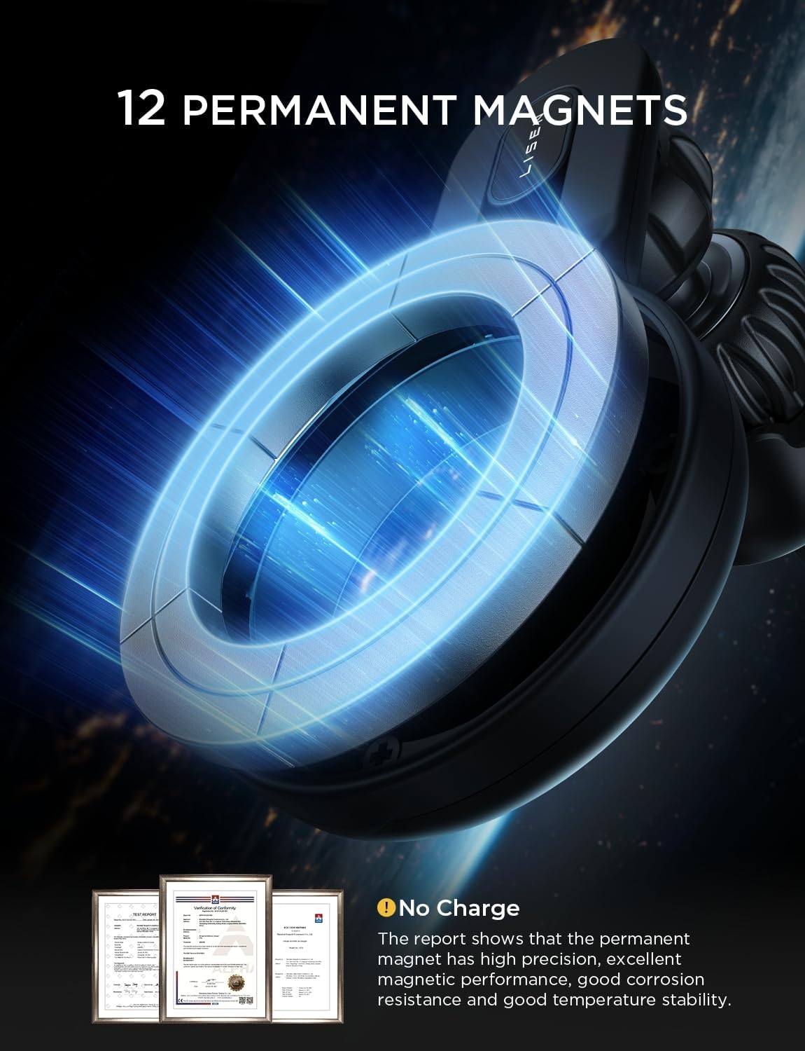 LISEN for iPhone 16 MagSafe Car Mount, [Quick Install] Ultra Magnetic Long Arm Mag Safe Car Phone Holder Vent, Car Accessories Fit for iPhone 16 Pro Max 15 14 13 12 Plus Mini Men Women, Red