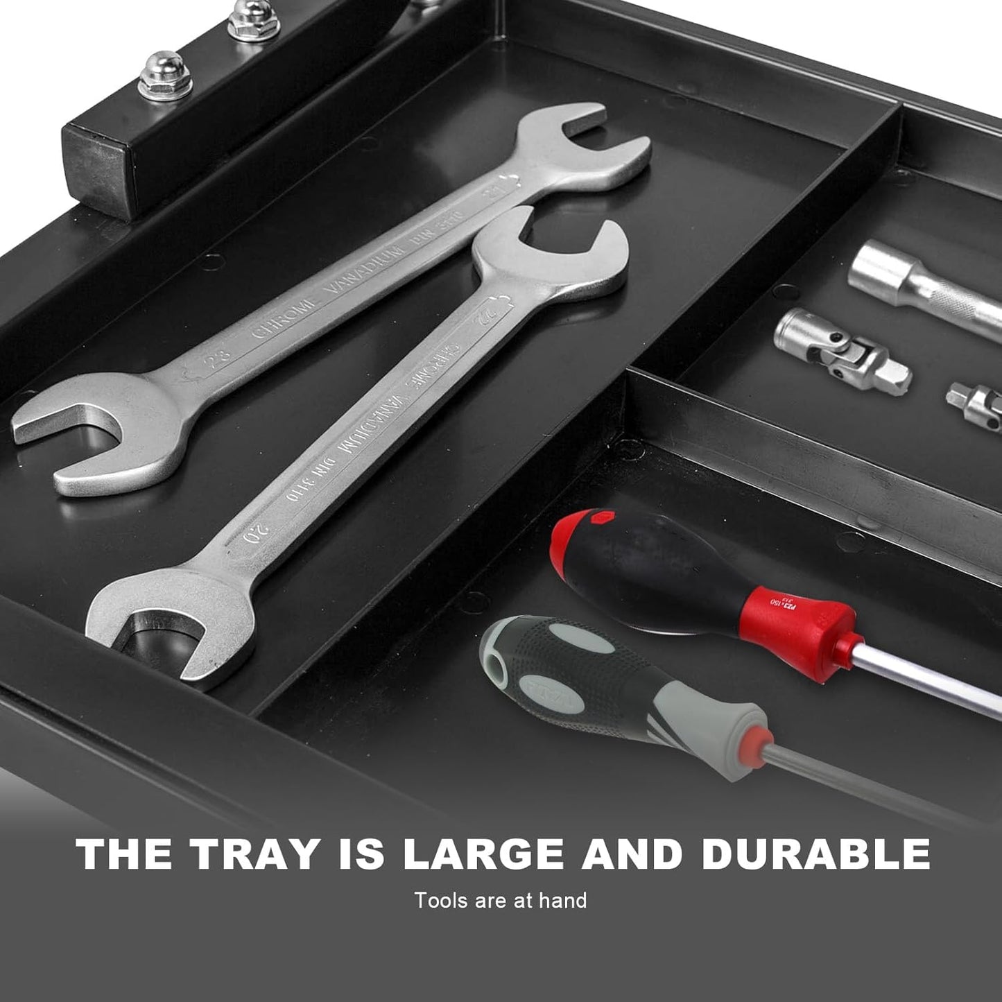 Torin Rolling Creeper Seat,Black, Large,Padded Mechanic Stool with Tool Tray Storage, Garage/Shop Seat