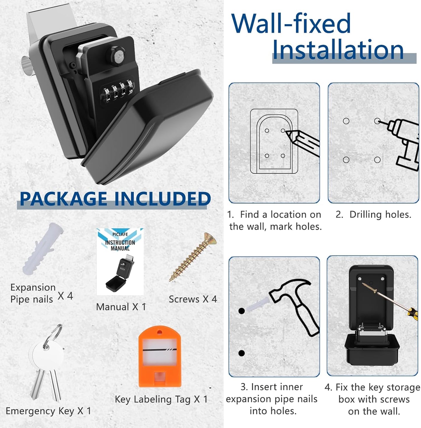 SL-591 Car Window Lock Box for Turo, Car Key Lock Box with Emergency Access Key Design, 4-Digit Combination Car Lock Box Fit for Ride Share, Turo, GetAround(New Version)