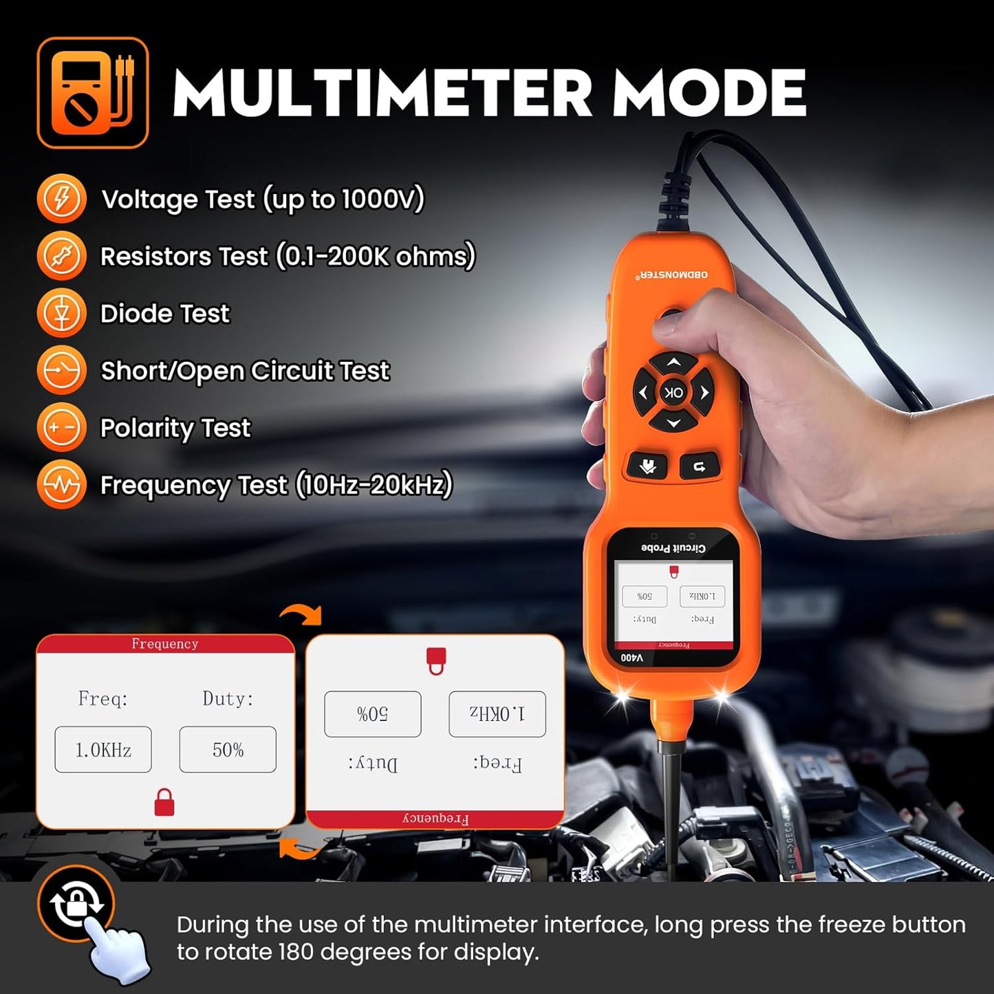 Power Circuit Probe Tool, Automotive Circuit Tester, 12-24V Electrical Short Open Breaker Circuit Finder, AC DC Voltage Trailer Relay Fuse Test
