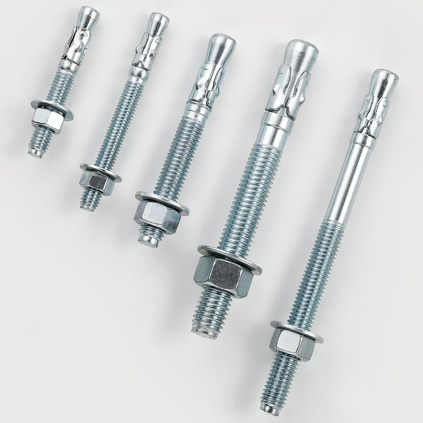 1/2x6 10Pcs Inch Standard Fasteners for Heavy-Duty Zinc Wedge Anchors for Cement and Concrete