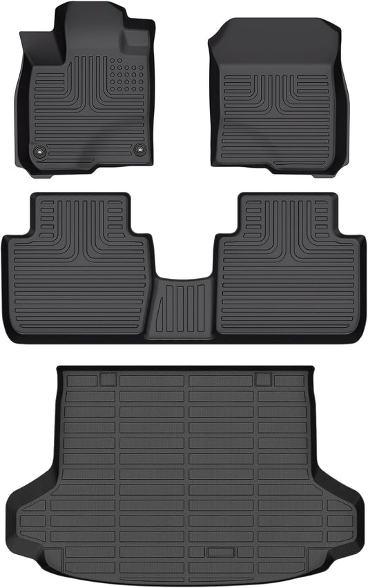 Wayhigh-All Weather Floor Mats & Cargo Liner Set for Honda HRV 2023-2026/Acura ADX 2025 2026, Custom Fit TPE Heavy Duty Car Mats HR-V Hybrid LX | Sport | EX-L Full Set for HR-V Accessories