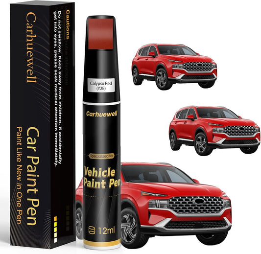 (Y2E) Calypso Red Touch Up Paint Compatible with Hyundai, Exact Match Car Paint Pen Automotive Scratch Repair Remover Kit Quick & Easy Solution for Vehicle Chips and Nicks