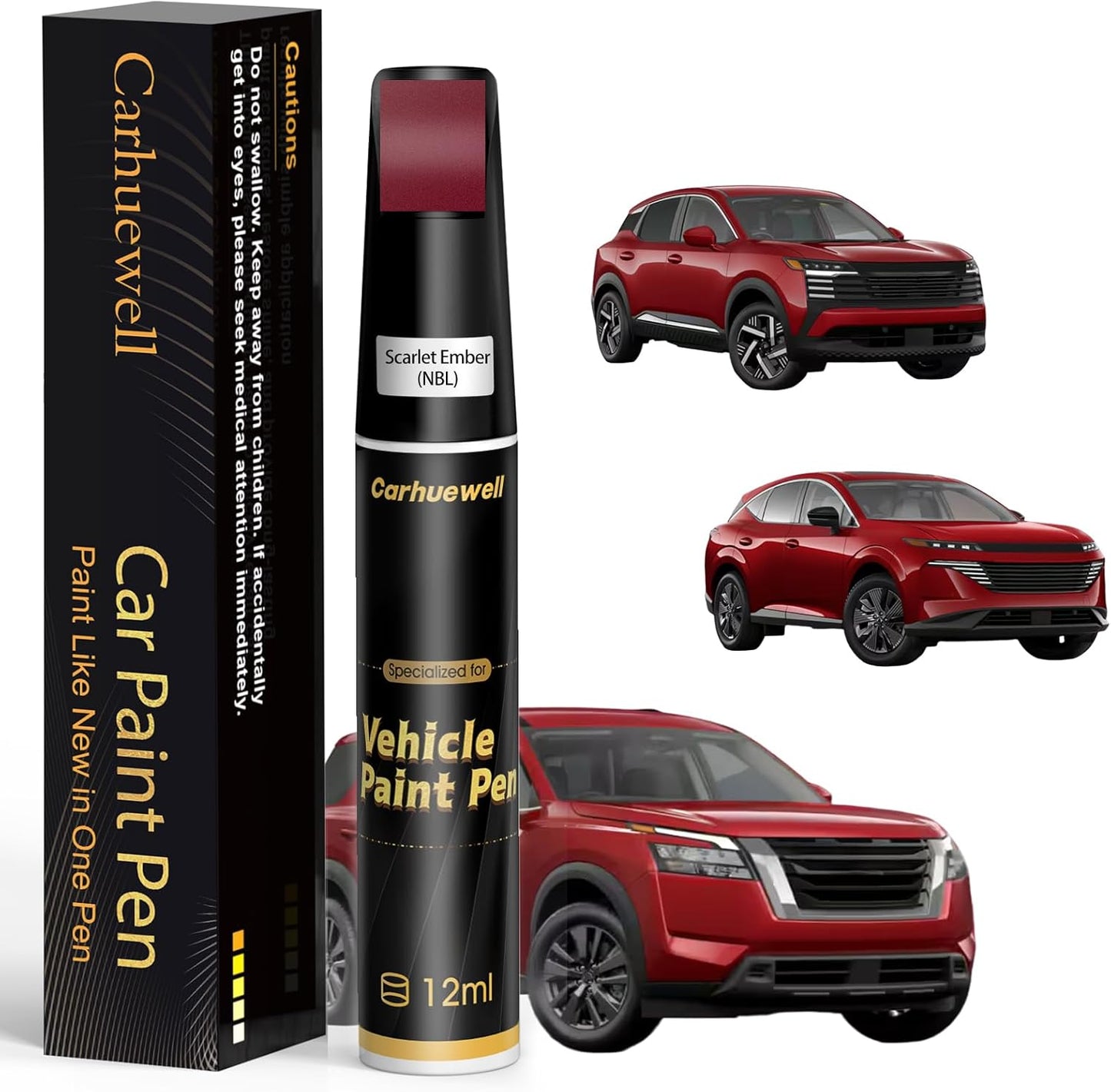 Scarlet Ember(NBL) Touch Up Paint Compatible with Nissan, Exact Match Car Paint Pen Automotive Scratch Repair Remover Kit Quick & Easy Solution for Vehile Chips and Nicks