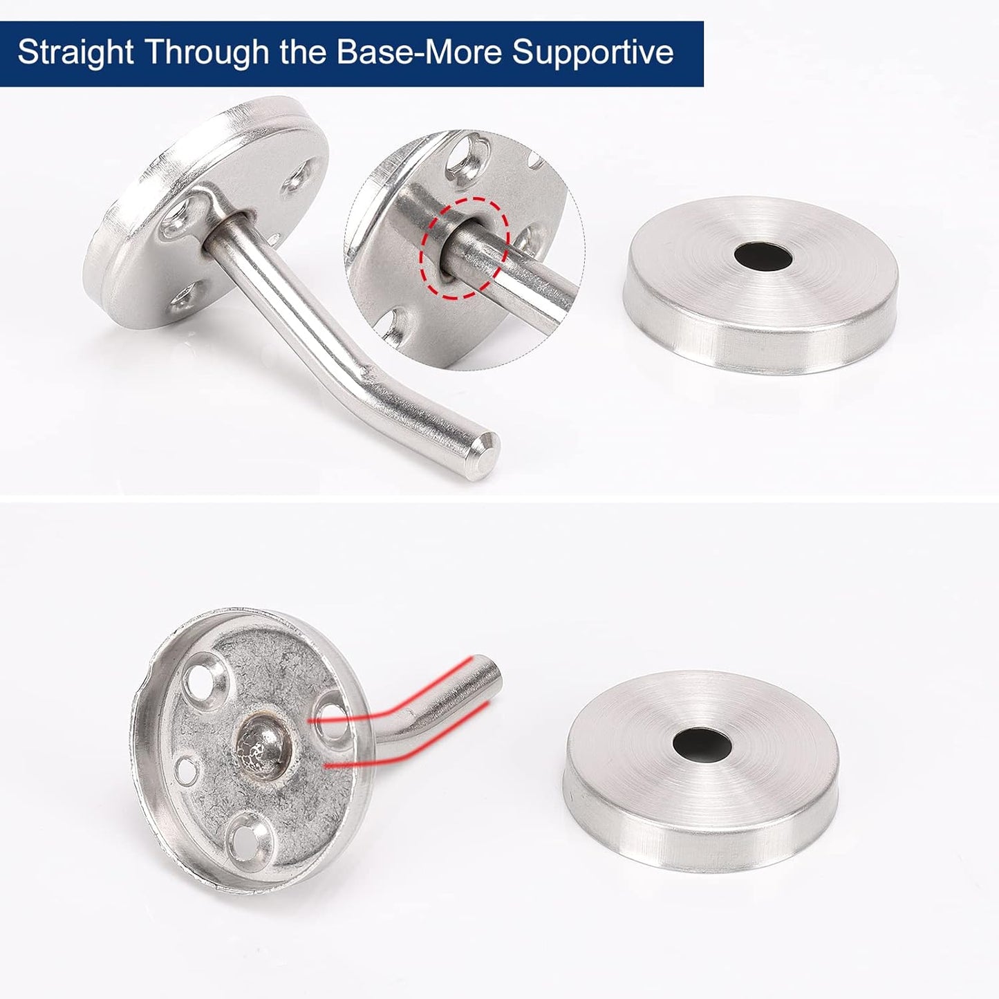 NearMoon Coat Hooks, Wall Hooks for Hanging Hat Hurse Robe, 304 Stainless Steel Heavy Duty Towel Hangers for Bathroom Livingroom Hotel Kitchen Garage, 6 Pack (2 Inch, Brushed Nickel)