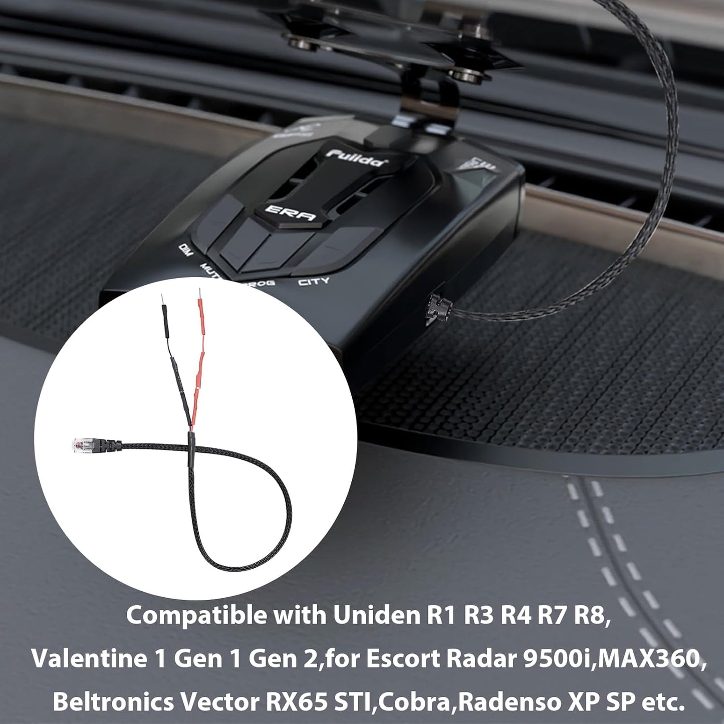 RJ11 Power Cord for Radar Detector,Replacement for Escort Radar 9500i,MAX360,Cobra,Radenso XP SP,for Uniden R1 R3 R4 R7 R8,Beltronics Vector RX65 STI,Valentine 1 Gen 1 Gen 2 etc.