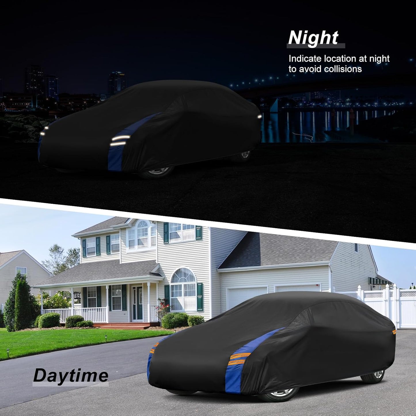 SUV Car Cover Waterproof All Weather for Automobiles, Full Exterior Covers for Jeep (191-201 inch) Universal Fit for Jeep Grand Cherokee, Ford Explorer, etc. Rain Winter Sun Snow Protection.