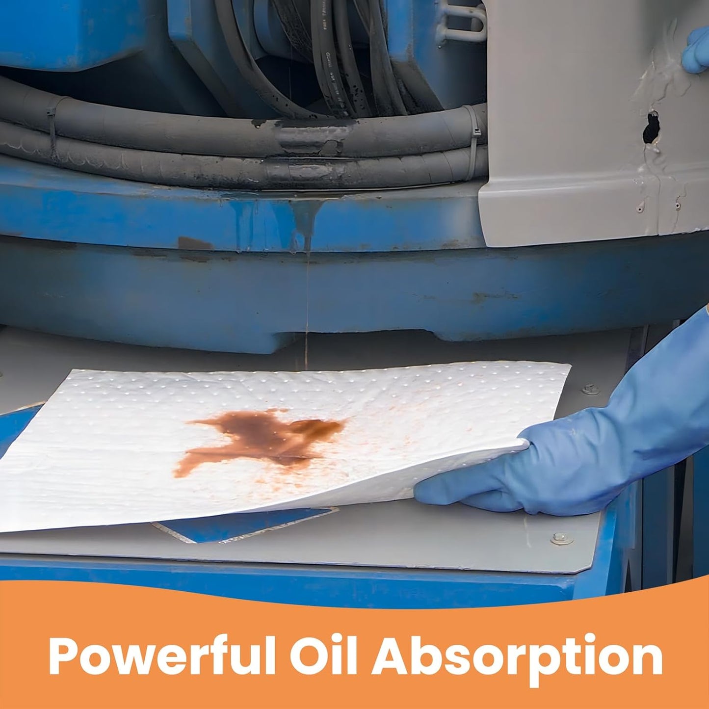 Smaafit Oil Absorbent Pads Heavyweight Dimpled Pad Garage Accessories, Oil-Only Absorbent Mat Pad for Absorbing Protecting Home Garage Basement, 30 Gal Total (100 Pcs, White, 17.5 x13.5 Inch)