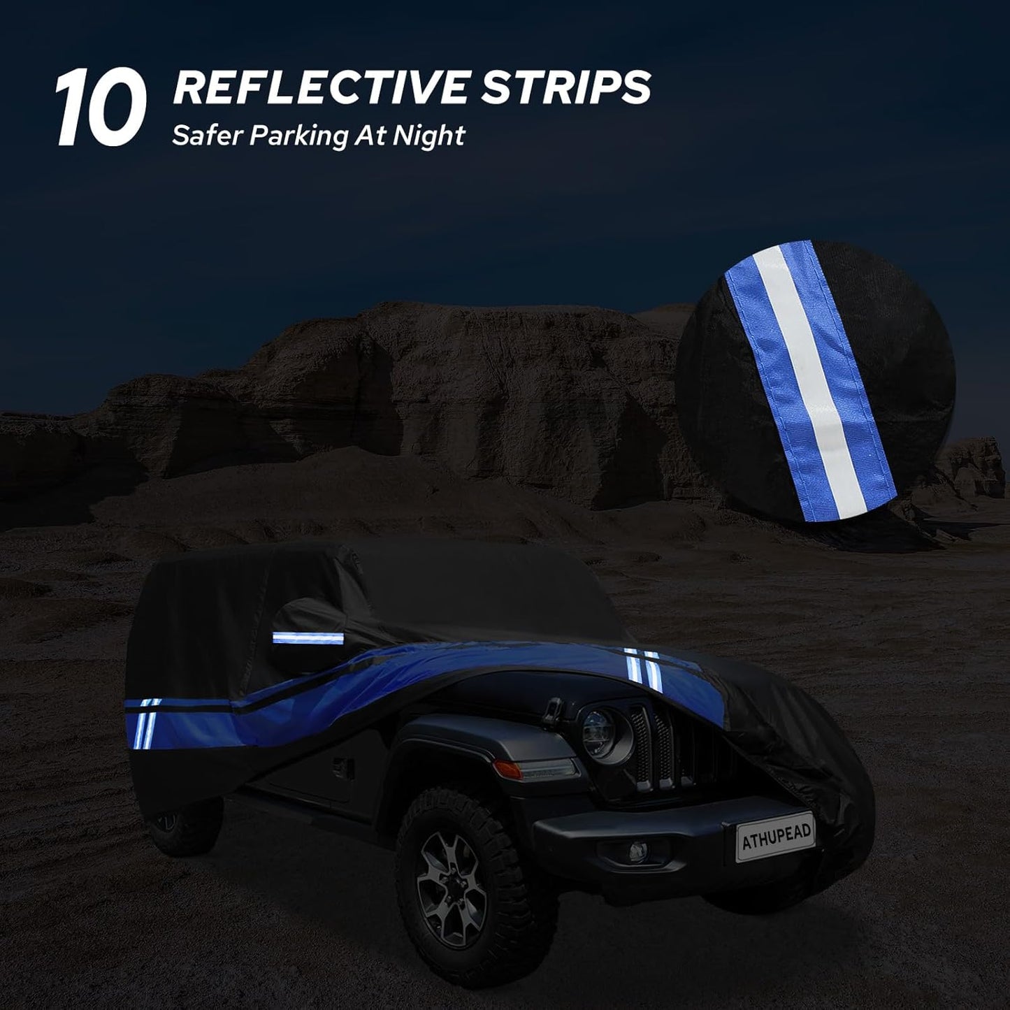 10-Layer Waterproof 4 Door All Weather Universal Fits Jeep Wrangler Cover for TJ YJ CJ JK JL