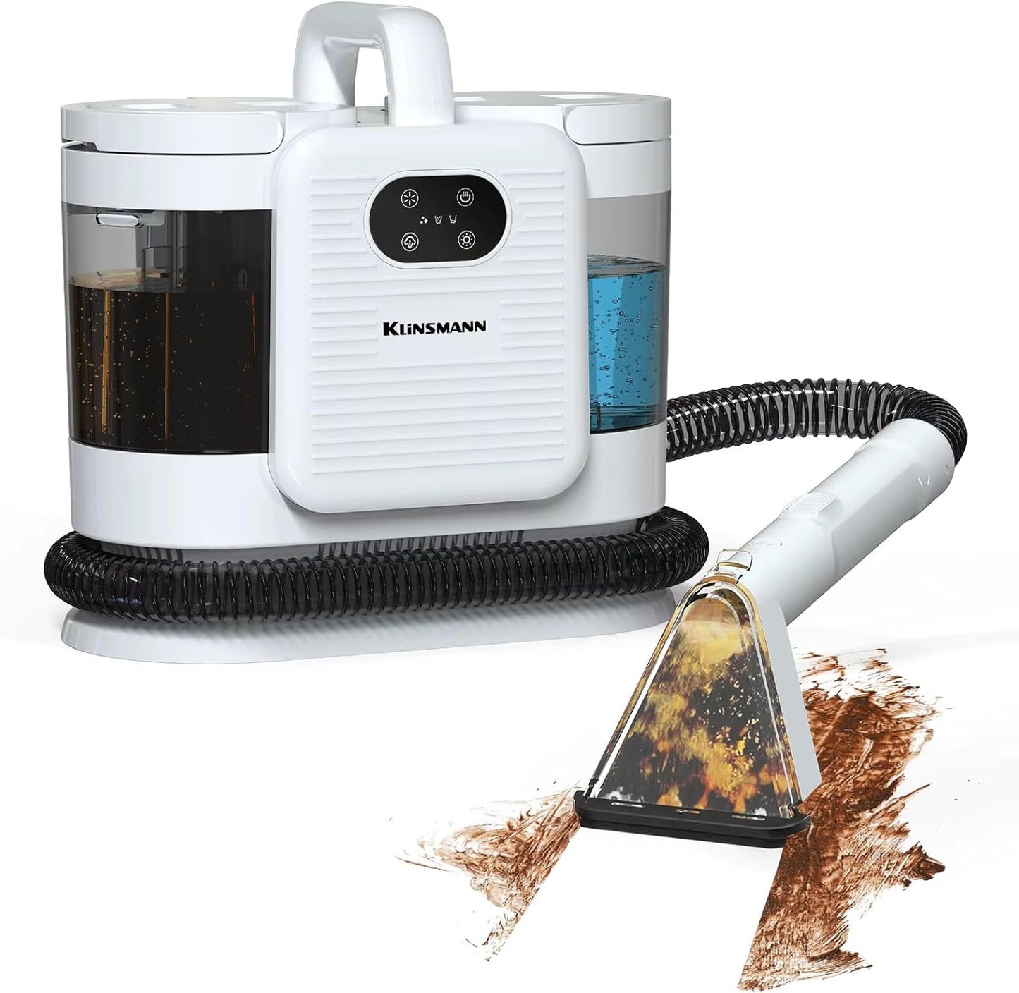 Upholstery Steam Cleaner for Couch & Furniture – 1650W 15KPa Powerful Suction Portable Carpet Spot Cleaner Machine with 4 Cleaning Modes, Ideal for Sofa, Car Seat, Rug, Mattress & Pet Stains, White