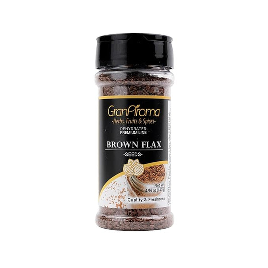 GranAroma Brown Flax Seeds, Baking, Egg Replacement, Linseeds (4.96 Ounce)
