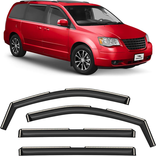 Voron Glass in-Channel Extra Durable Rain Guards for Chrysler Town and Country 2008-2016, Window Deflectors, Vent Window Visors, 4 Pieces - 200909