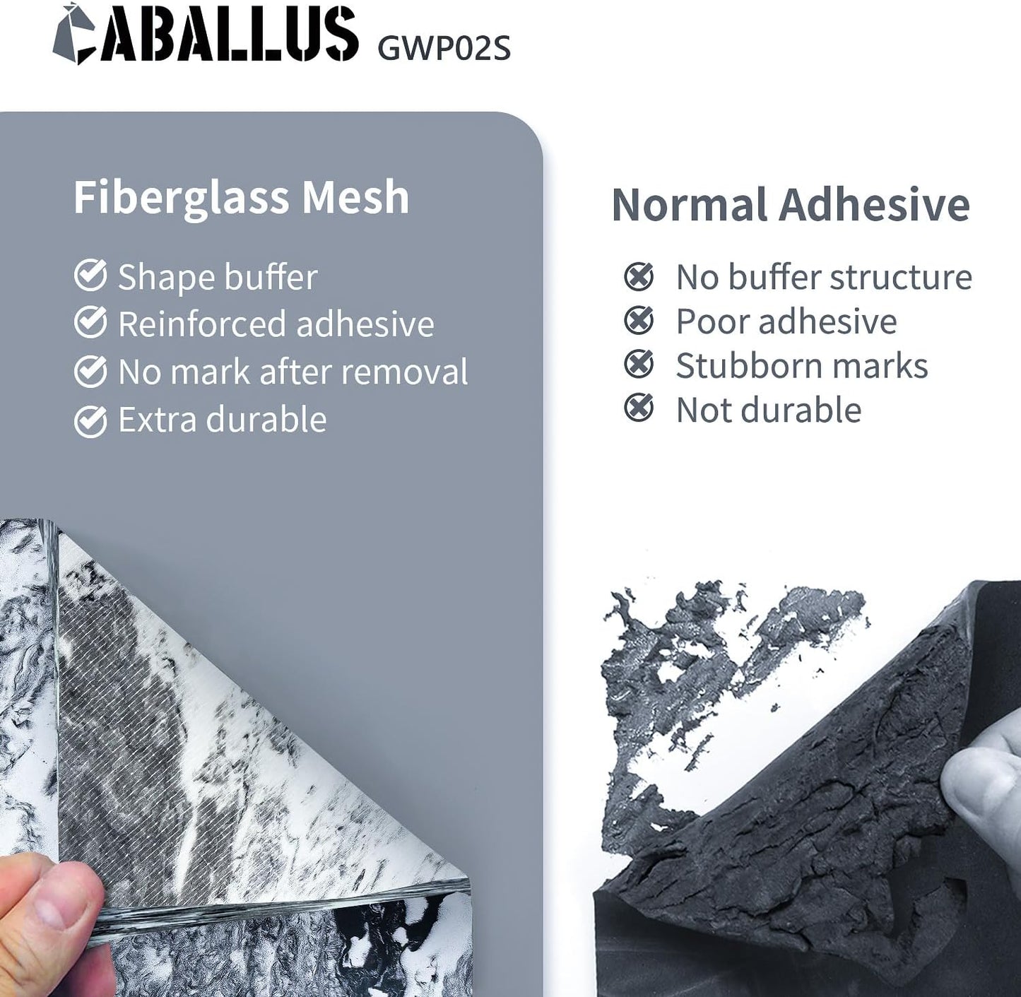 GWP02S Marble Grain Garage Wall Protector Car Door Protectors, Parking Stopper for Garage, Tool-Free, Designed in Germany (2-Pack Marble Grain)