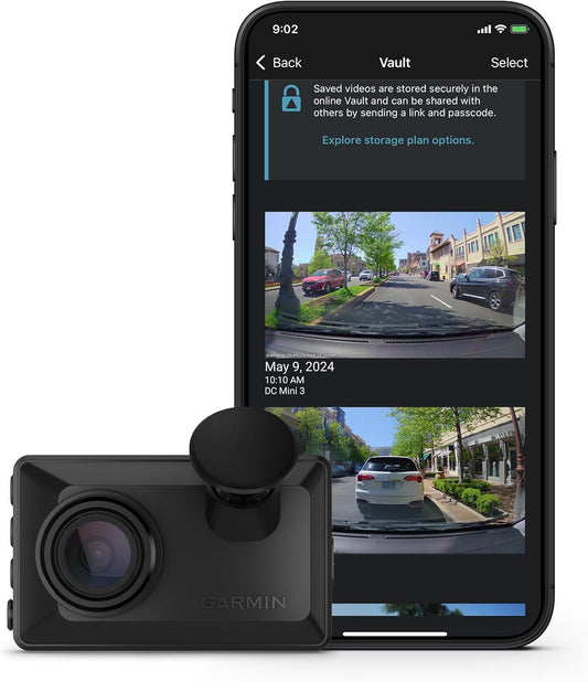 Garmin Dash Cam™ X110, Compact 1080p HD Dash Cam with a 140-degree Field of View, Built in Clarity™ Polarizer, Voice Controlled, GPS, 2.4” Display, Automatic Recording