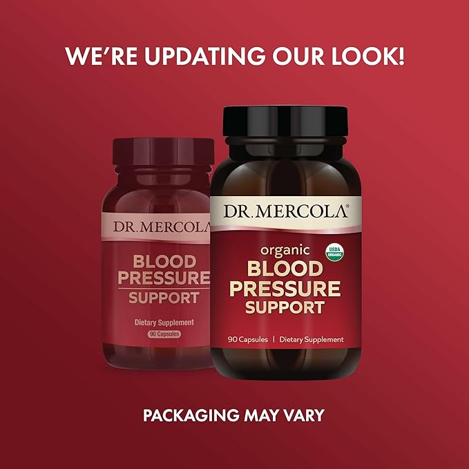 Dr. Mercola Organic Blood Pressure Support - Supports Healthy Circulation - High-Potency Grape Seed Extract - Non-GMO & Soy-Free - 90 Capsules (90 Servings)