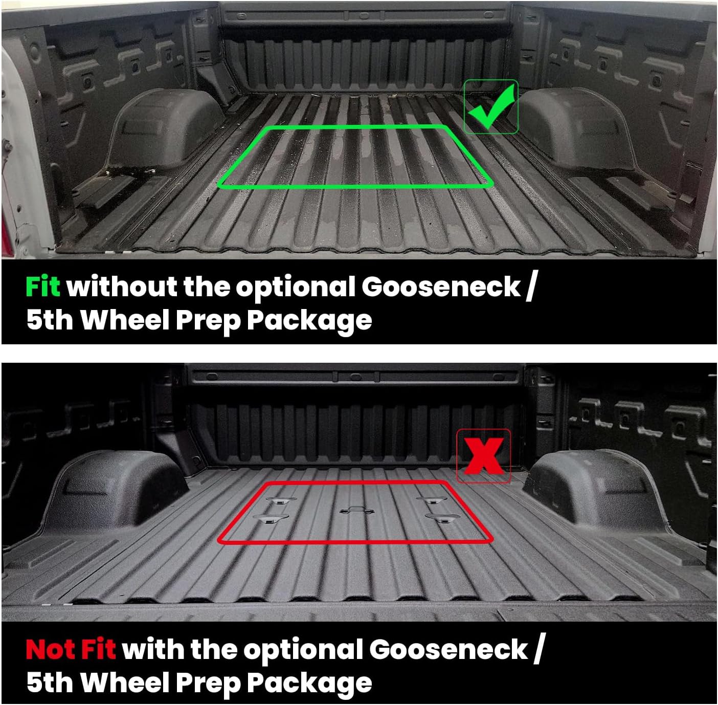 LASFIT Truck Bed Mat 2020-2025 for Chevrolet Silverado/GMC Sierra 2500HD 3500HD (Only Fit 6.8FT, Not Fit 5.8FT/6.6FT) All Weather TPE Custom Fit Car Bed Mat, Black (Not for 5th Wheel Package)