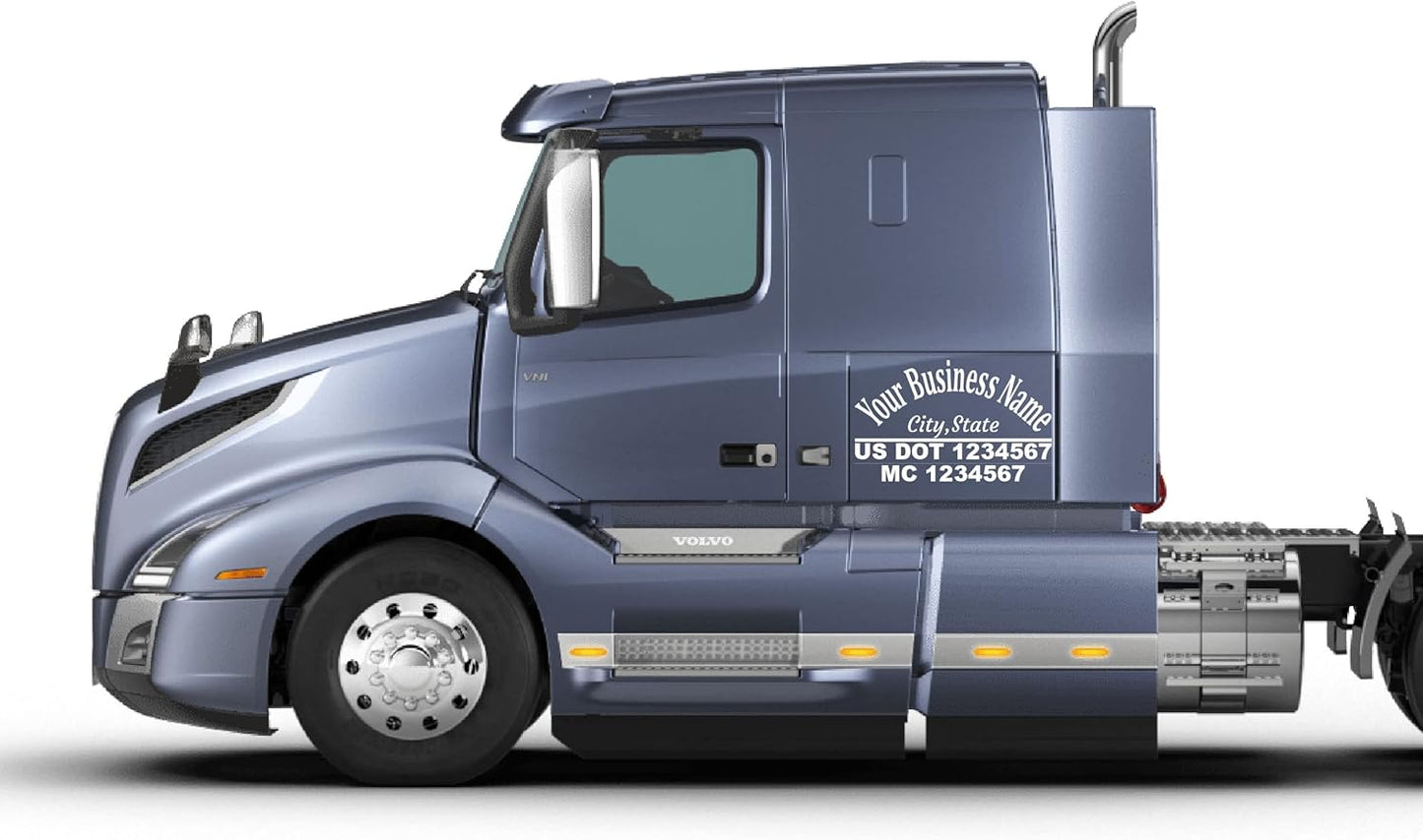 Custom US DOT Trucking Decal Stickers Tow Truck, Trucking, 18 Wheeler, Van MC Number Company Logos MC Numbers Weather Proof and Permanent Truck Signs