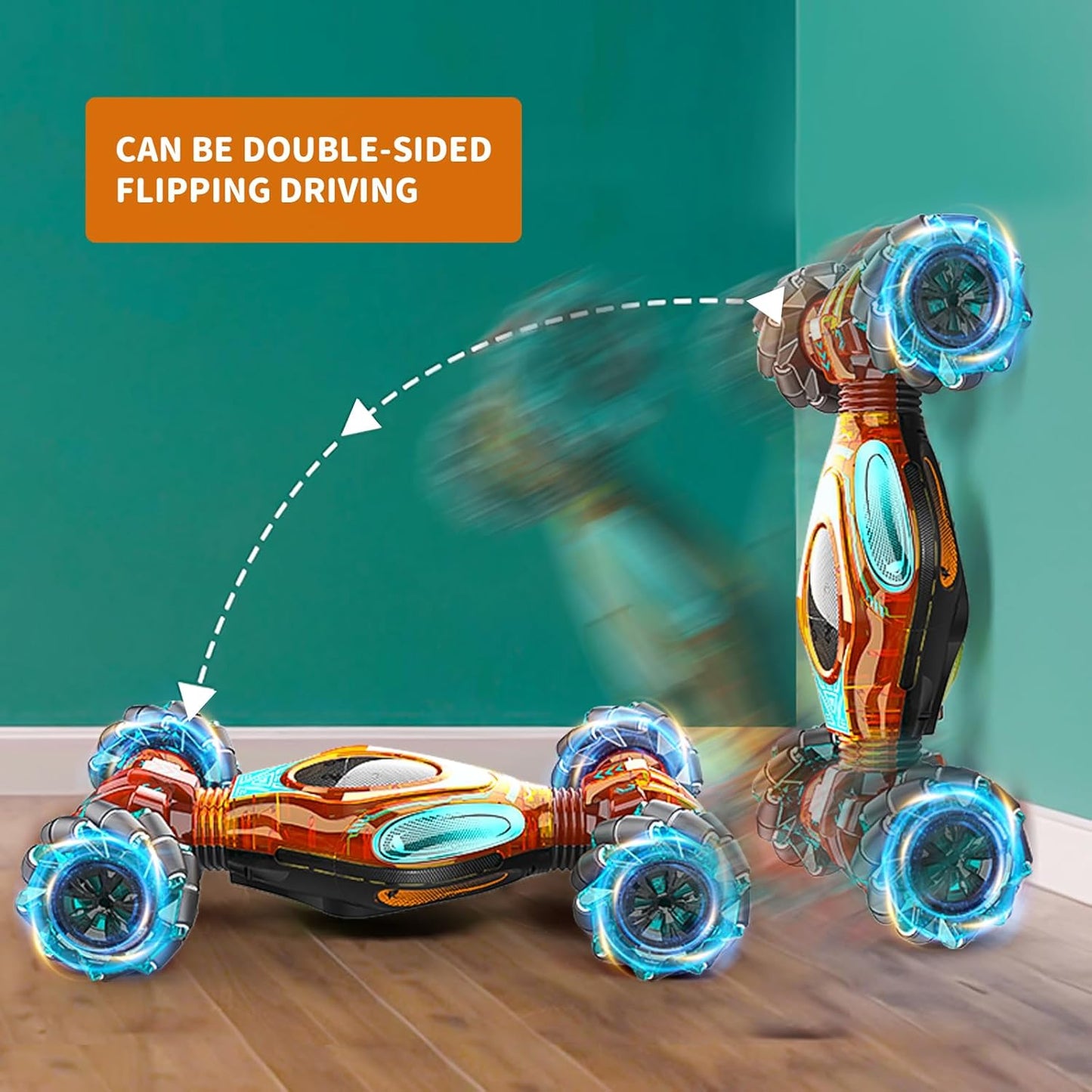 RC Car Gesture Hand Gesture Sensing RC Stunt Double-Side Flip 360° All-Round Rotation Drift Twist Car with Light Music for Boys Kids Birthday Xmas Gift