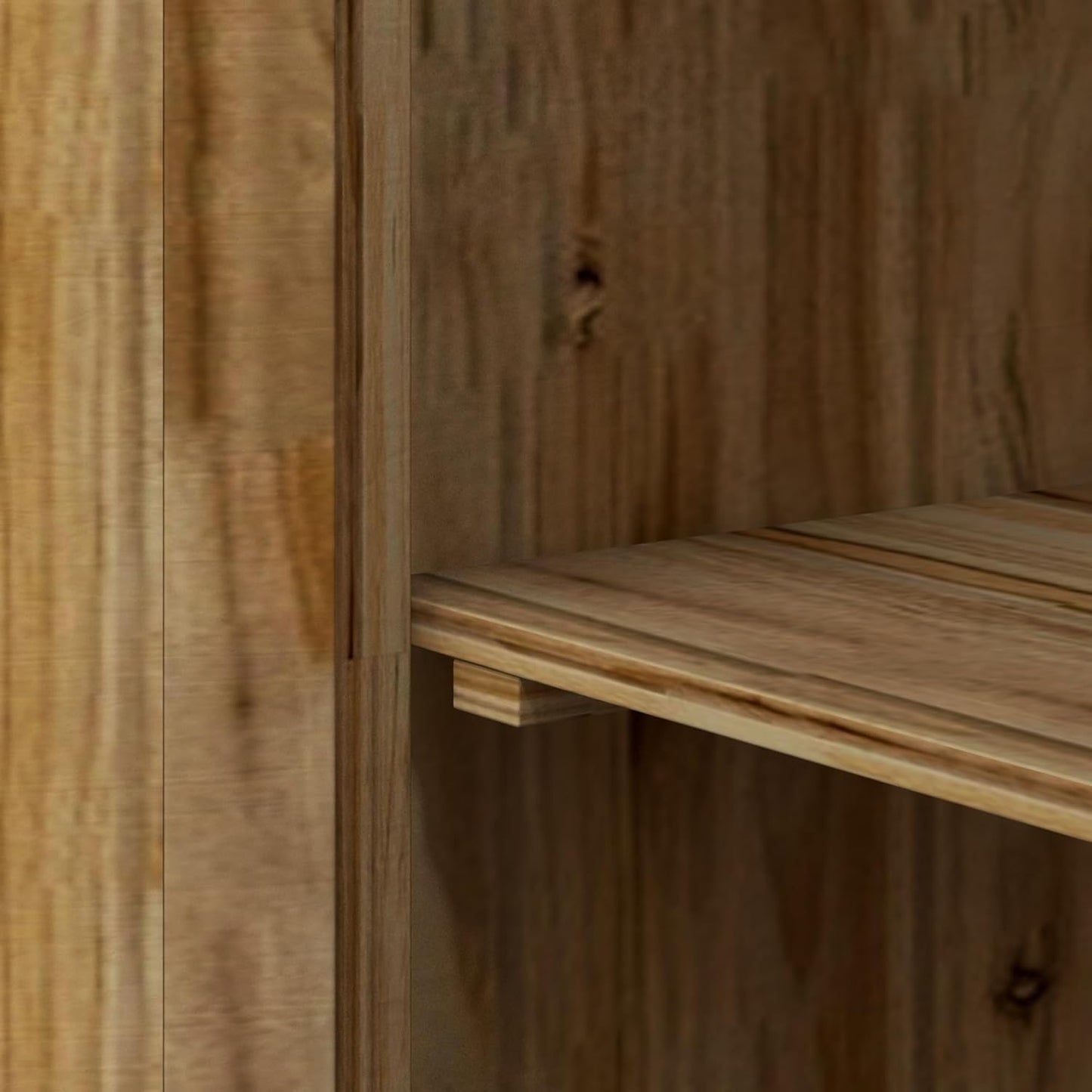 Wooden Garden Shed, Outdoor Storage Cabinet with Waterproof Galvanized Metal Roof, Narrow Tool Shed with 3 Shelves and Lockable Door, Natural