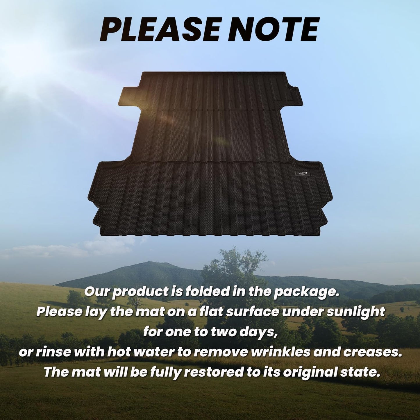 LASFIT Truck Bed Mat 2020-2025 for Chevrolet Silverado/GMC Sierra 2500HD 3500HD (Only Fit 6.8FT, Not Fit 5.8FT/6.6FT) All Weather TPE Custom Fit Car Bed Mat, Black (Not for 5th Wheel Package)