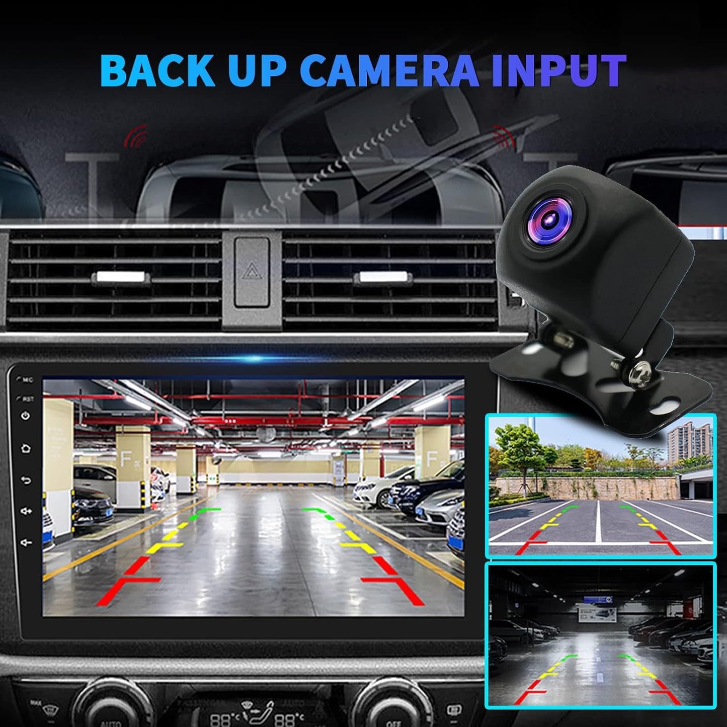 BINIZE Android Double Din 10.1 Inch Touch Screen Bluetooth Car Radio,Radio with Wireless Carplay＆Android Auto,GPS Navigation Receiver,Bluetooth,FM,Dual USB,Mirror Link,Support Backup Camera【2+32】