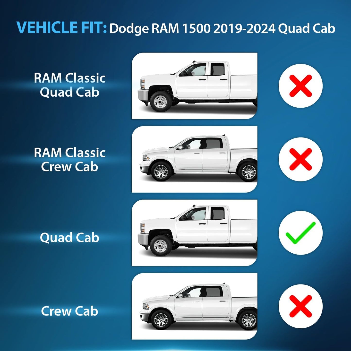 Nilight in Channel Rain Guards for Dodge RAM 1500 2019 2020 2021 2022 2023 2024 Quad Cab Original Window Deflectors, Vent Window Visors-4PCS