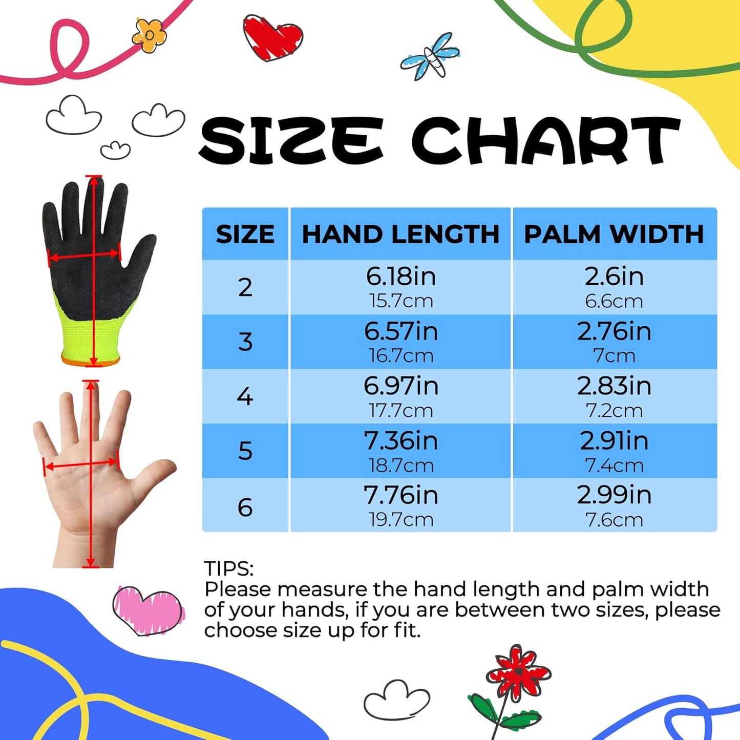 HANDLANDY 3 Pairs Kids Gardening Gloves Latex Free, Nitrile Coated Children Toddler Garden Yard Work Gloves for Little Girls Boys (Size S, Black-Green)