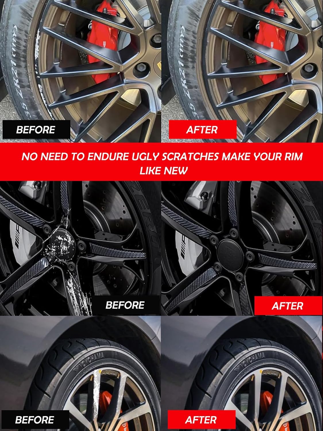 Black Rim Touch Up Paint. Wheel Scratch Repair Pen. Car Rim Paint Pen Quick And Easy Fix Rim Scratches,Rim Paint For Car Wheel Repair (2, Gloss Black+Varnish)