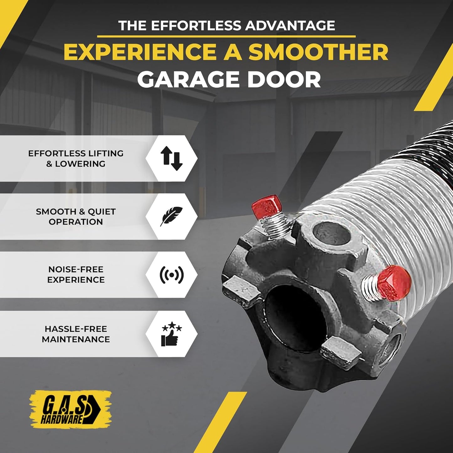 Garage Door Torsion Springs 295x2x49 Includes 1” Steel Bearing, Gloves, and Winding Bars for Left and Right Side of Garage Door Precision E-Coating 5-Year Warranty Minimum 30,000 Cycles (Pair)