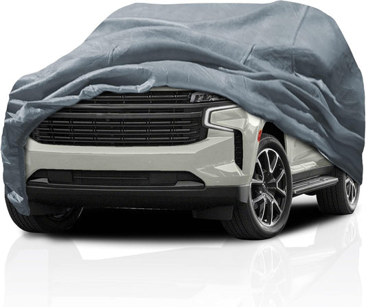 Supreme Full Car Cover - Semi Custom Fit for Chevrolet Tahoe XL SUV (International) 2021-present | All-Weather Protection: Waterproof, Dustproof, Windproof, UV-Resistant | Includes Accessories
