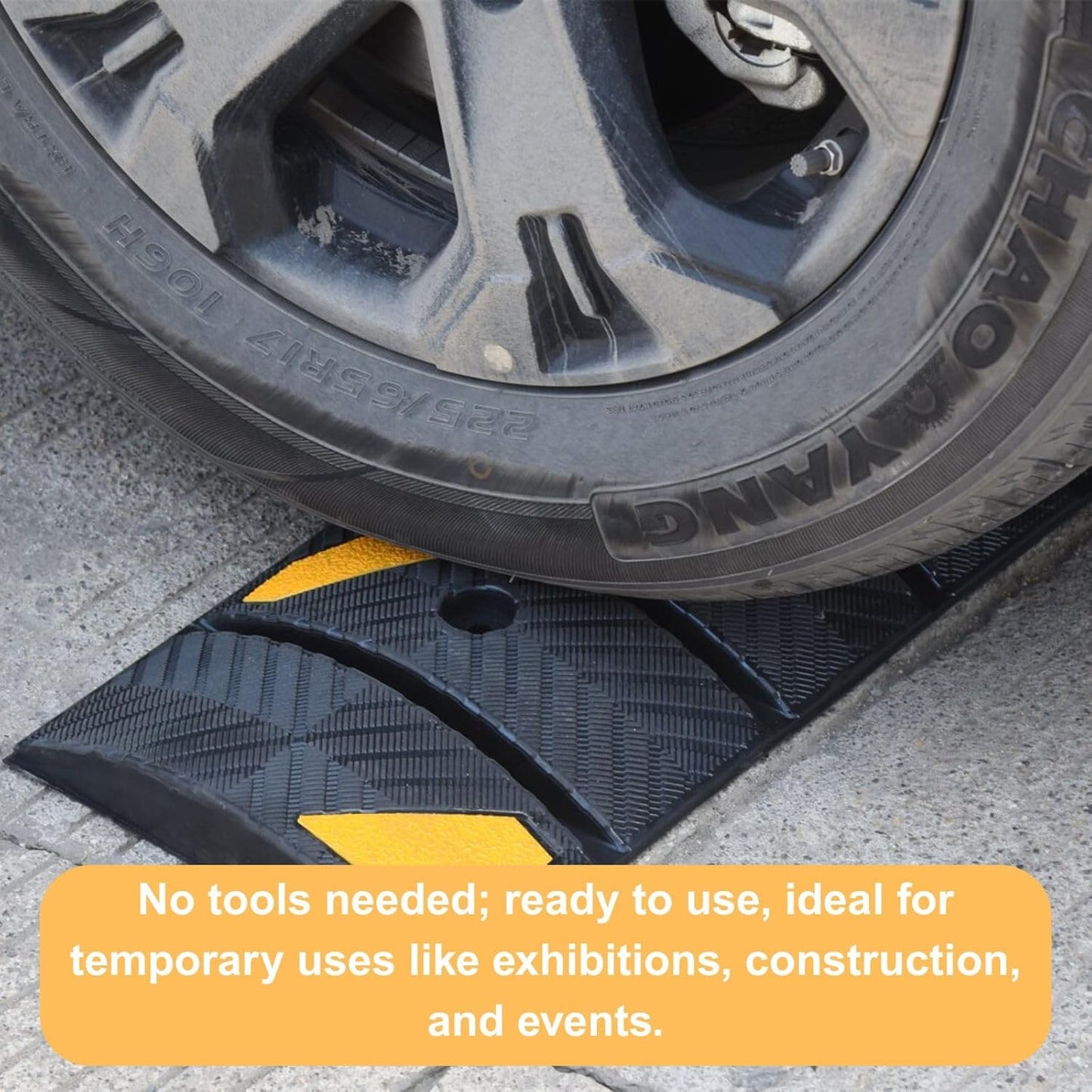 Portable Roll Up Speed Bump - 6Ft Collapsible Speed Humps for Driveway, Garage, Parking Lot - for Asphalt, Concrete, Gravel with Reflective Strips(Roll Up Speed Bump 6 Ft)