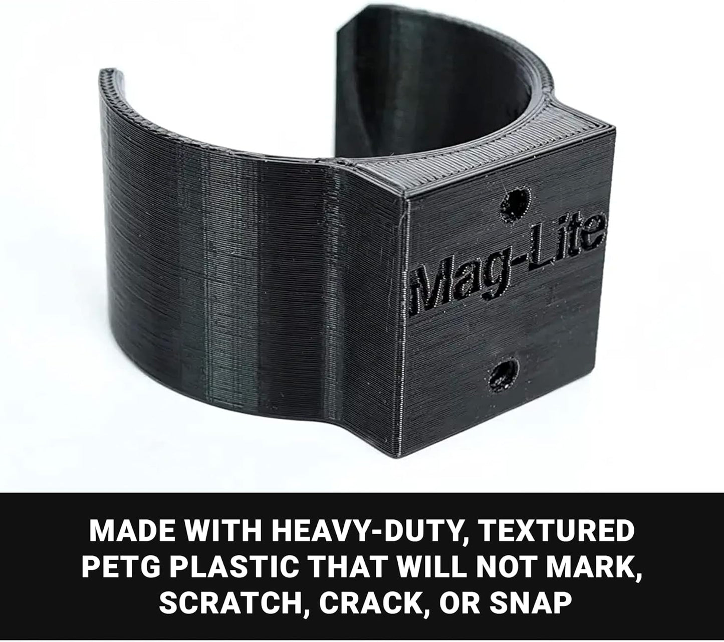 Spartan Mounts Heavy-Duty Flashlight Mount Compatible with MagLite C-Size | Wall or Surface Mounting Kit | Closet Safe Room Emergency Blackout Power Outage Garage Workshop Basement | Made in USA