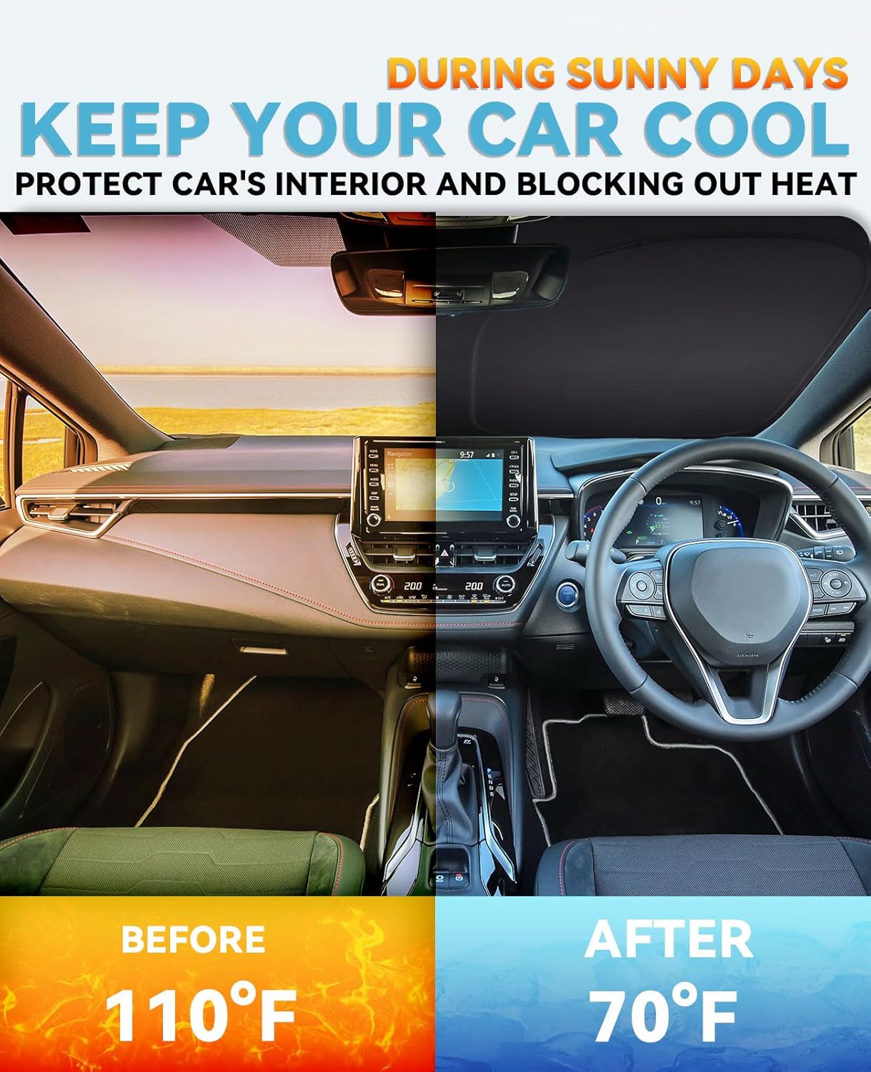 Windshield Sun Shade Car Sunshade for 2011 2012 2013 2014 2015 2016 2017 BMW X3 Base, xDrive28i, xDrive35i, M Sport SUV Accessories Windshield Cover for X3 Reflective Front Window Protector Blocks UV