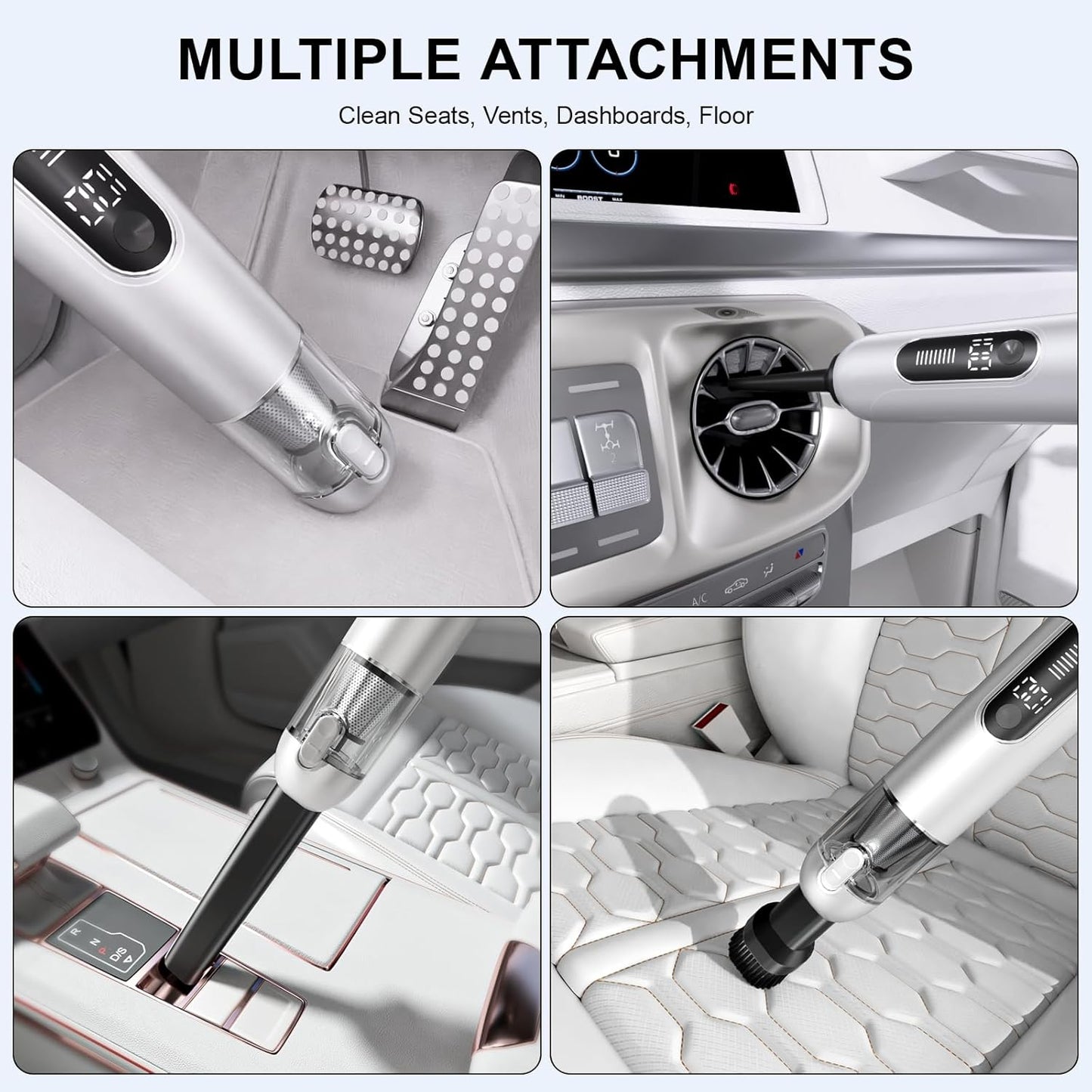 Cordless Handheld Car Vacuum, 16000PA 2-in-1 Blow & Suction, Brushless Motor, Type-C, Low Noise, for Home, Office