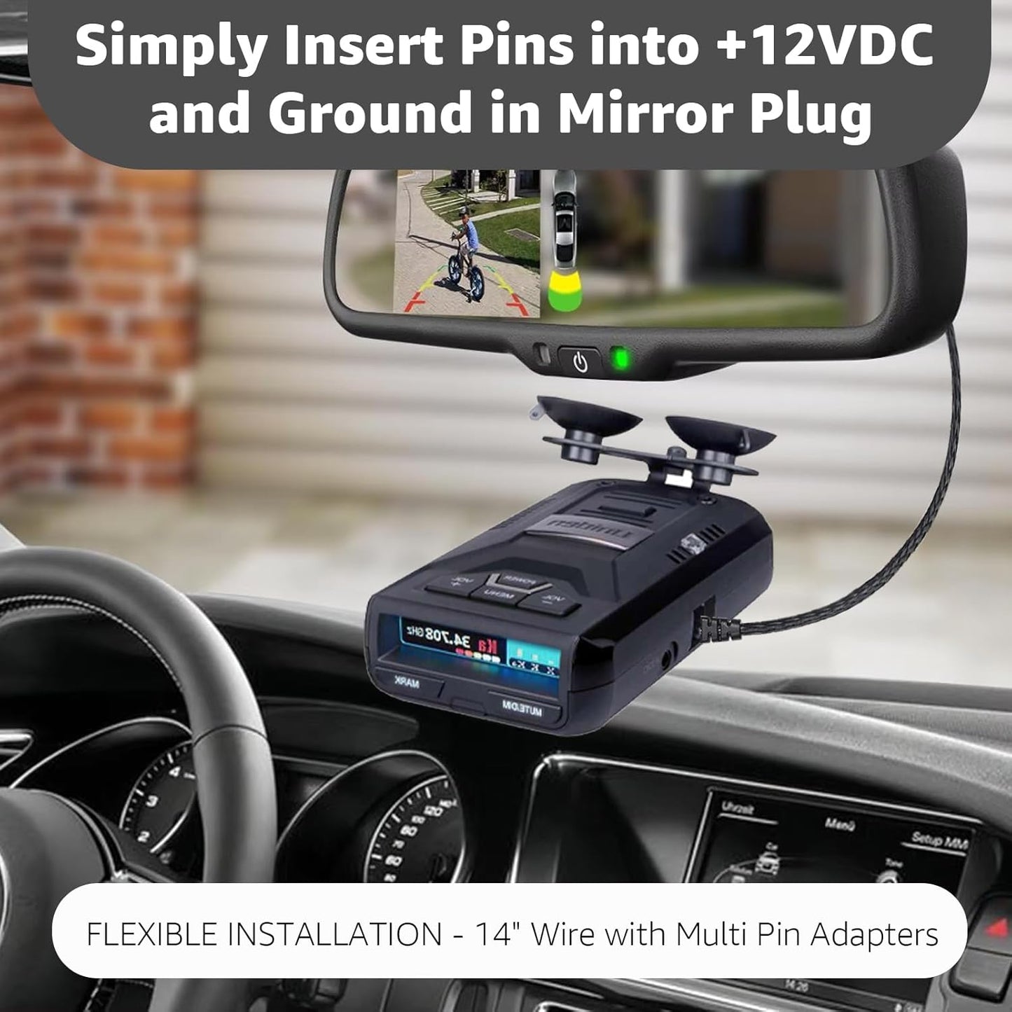 RJ11 Power Cord Compatible with Escort Radar Mirror Wire Detectors,Model (3005201M) Max 360C MaxCam Redline,Max Max2 Max 360,Inline Fuse,9500ix 8500x50 Redline