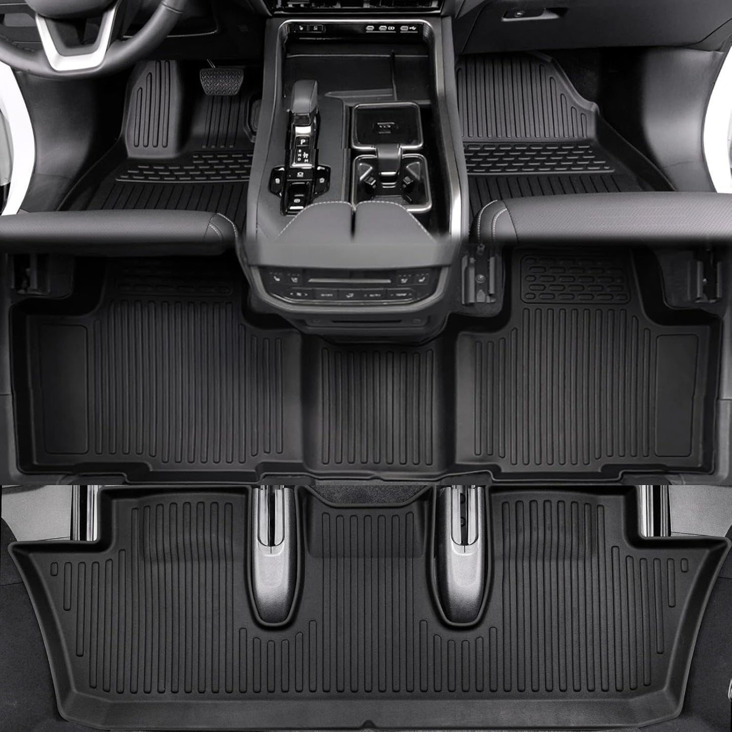 Floor Mats for 2024 2025 Lexus TX, Cargo Liner with Backrest Mat, All Weather TPE Full Mat Set for 2025 TX350 TX500 TX550+ Accessories