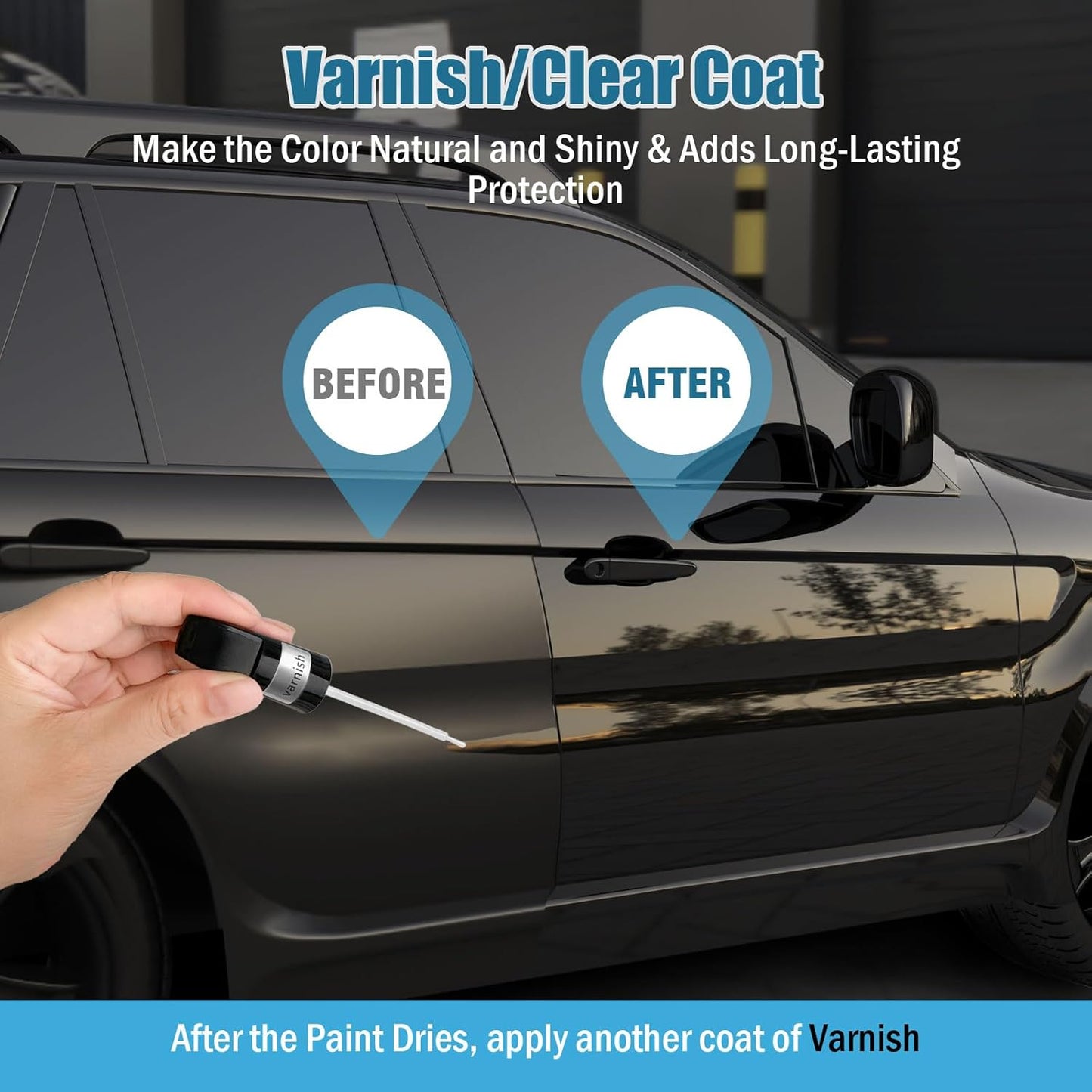 White Car Paint Touch Up, Car Scratch Repair Pen, Color Accurate Automotive Paint with Varnish Clear Coat Pen Quick and Easy Fix Vehicles Chip Rim Scuff Repair