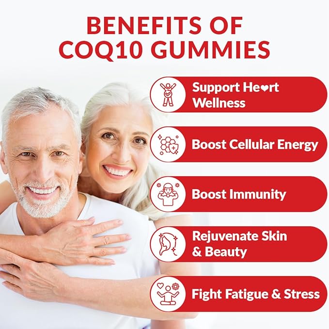 Sugar Free CoQ10 Gummies 200 MG, Coenzyme Q10 (Ubiquinone) Gummies for Adults, Co Q10 Supplement with Omega-3, Magnesium, Energy, Brain Support