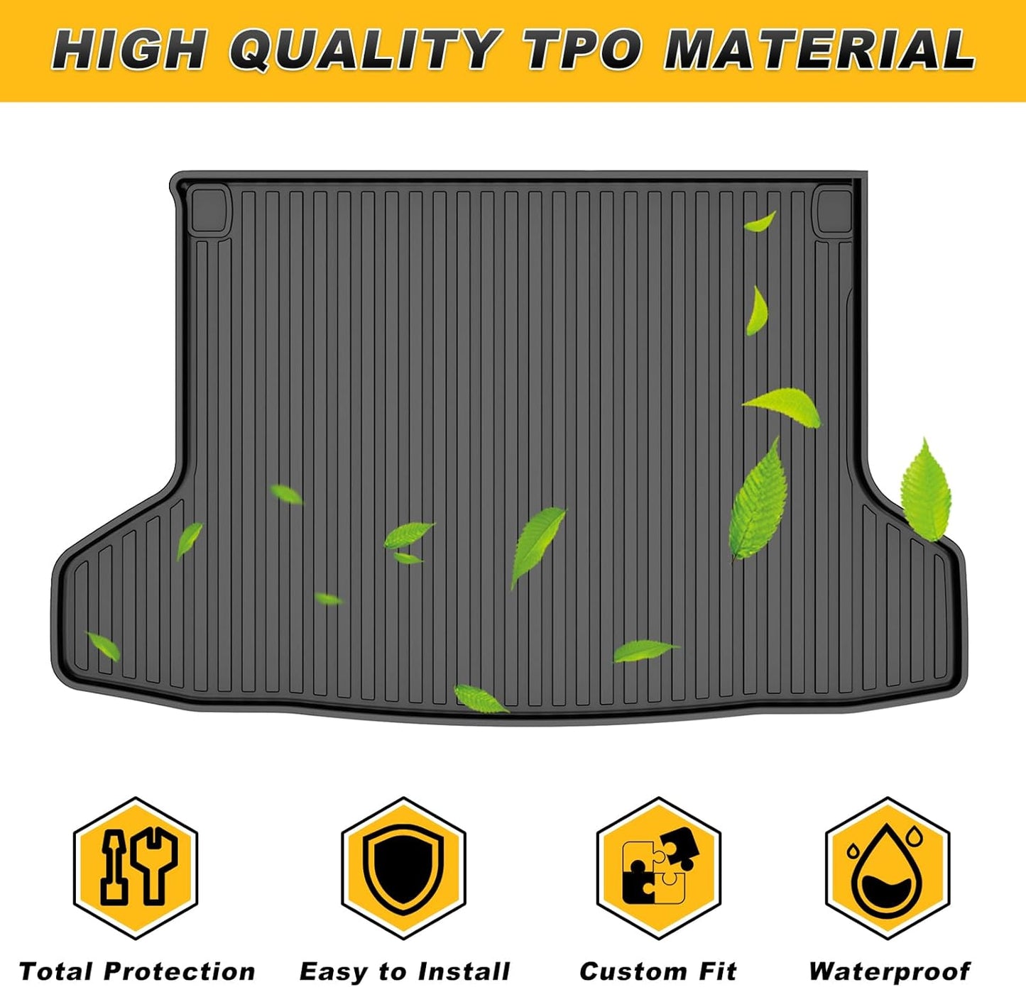 Original Cargo Liner Fit for Honda HRV HR-V AWD 2016-2022: All Weather Protection Heavy Duty Trunk Liner - Anti-Slip Waterproof TPE Rubber Rear Cargo Car Liner HRV Cargo Mat Accessories Black