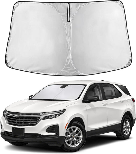 EcoNour Windshield Sun Shade Compatible for Chevy Equinox (2018–2025) | Custom Fit Front Window Shade | 4-Layer, 240T Sunshade Accessories | UV & Heat Reflector for Equinox Windshield