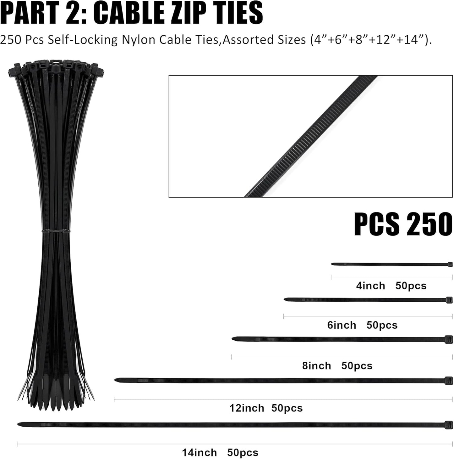 UNITEDPOWER Cable Tie Holder, Wall Mount Storage Rack Organizer for Workshop, Shed, Garage, Home, Fit Various Lengths Zip Tie