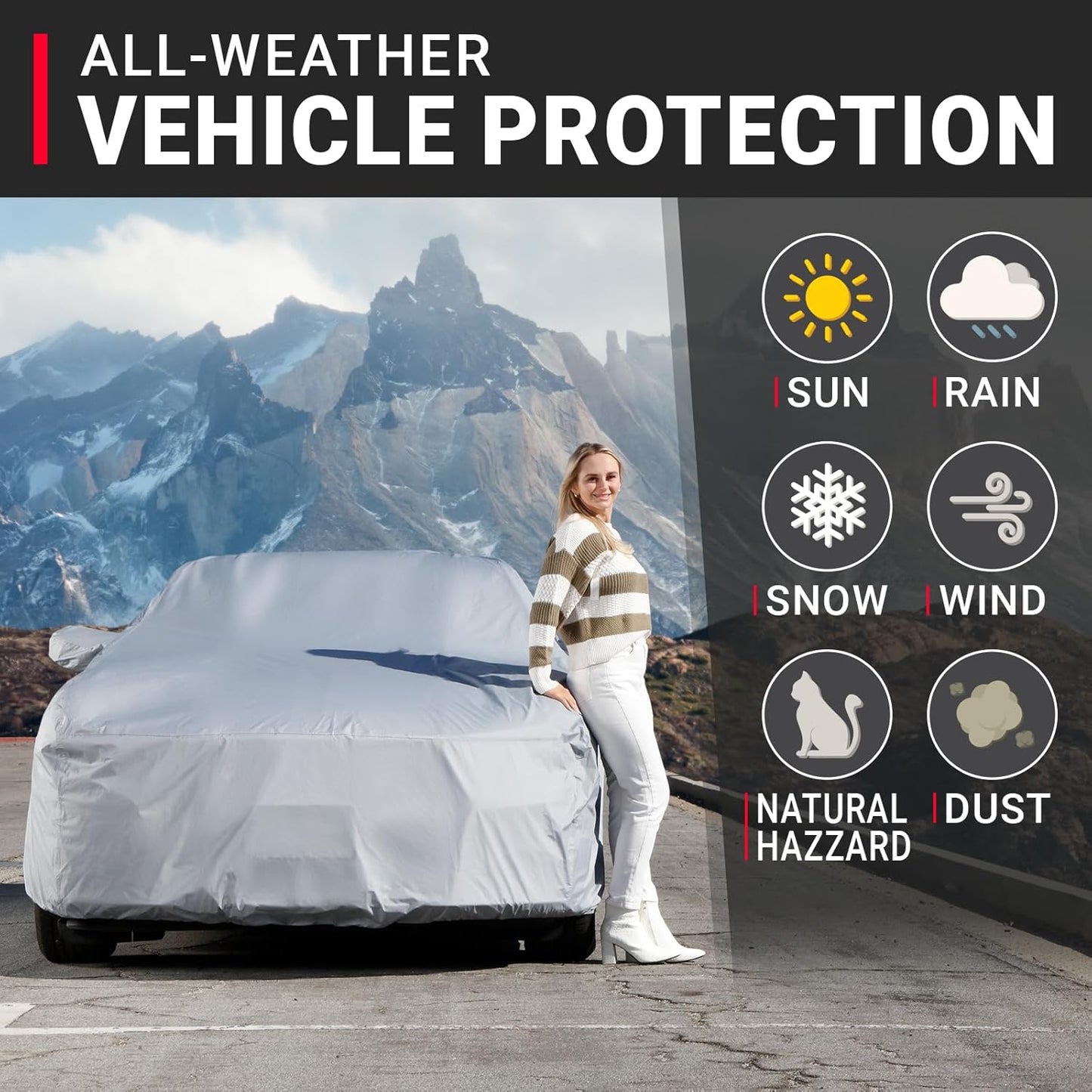 iCarCover Custom Car Cover Compatible with Camaro 1993-2002, Waterproof All-Weather Rain Snow UV Sun Protector Full Exterior Indoor Outdoor Car Covers, 1-Tone (Solid Gray)